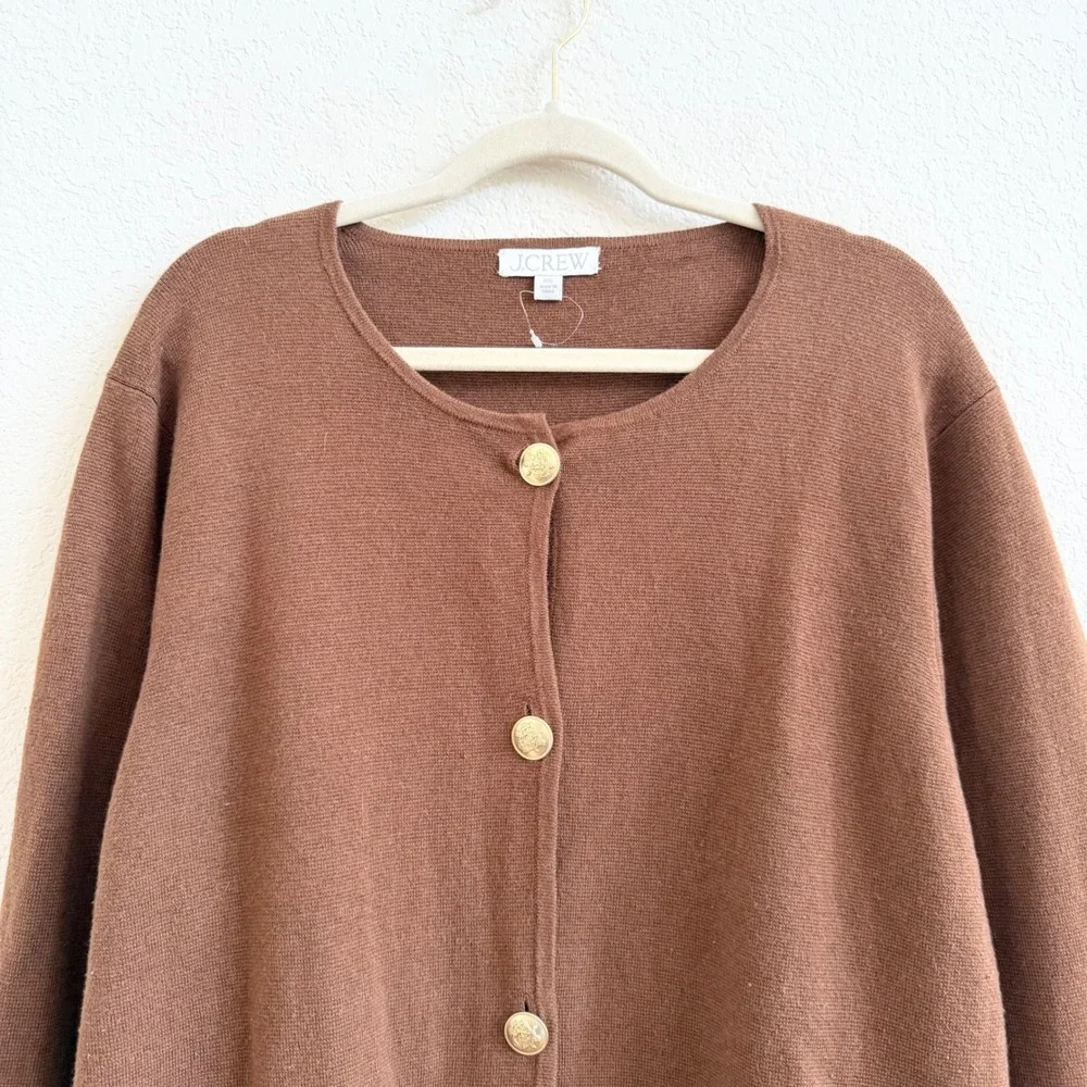 J.Crew Giselle Sweaterblazer in Heather Walnut Brown Merino Wool Blend Cardigan‎
